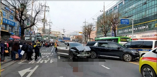 은평구 교통사고 현장[은평소방서 제공]